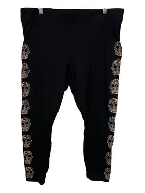 torrid Black Leggings with Sugar Skull Side Motif
